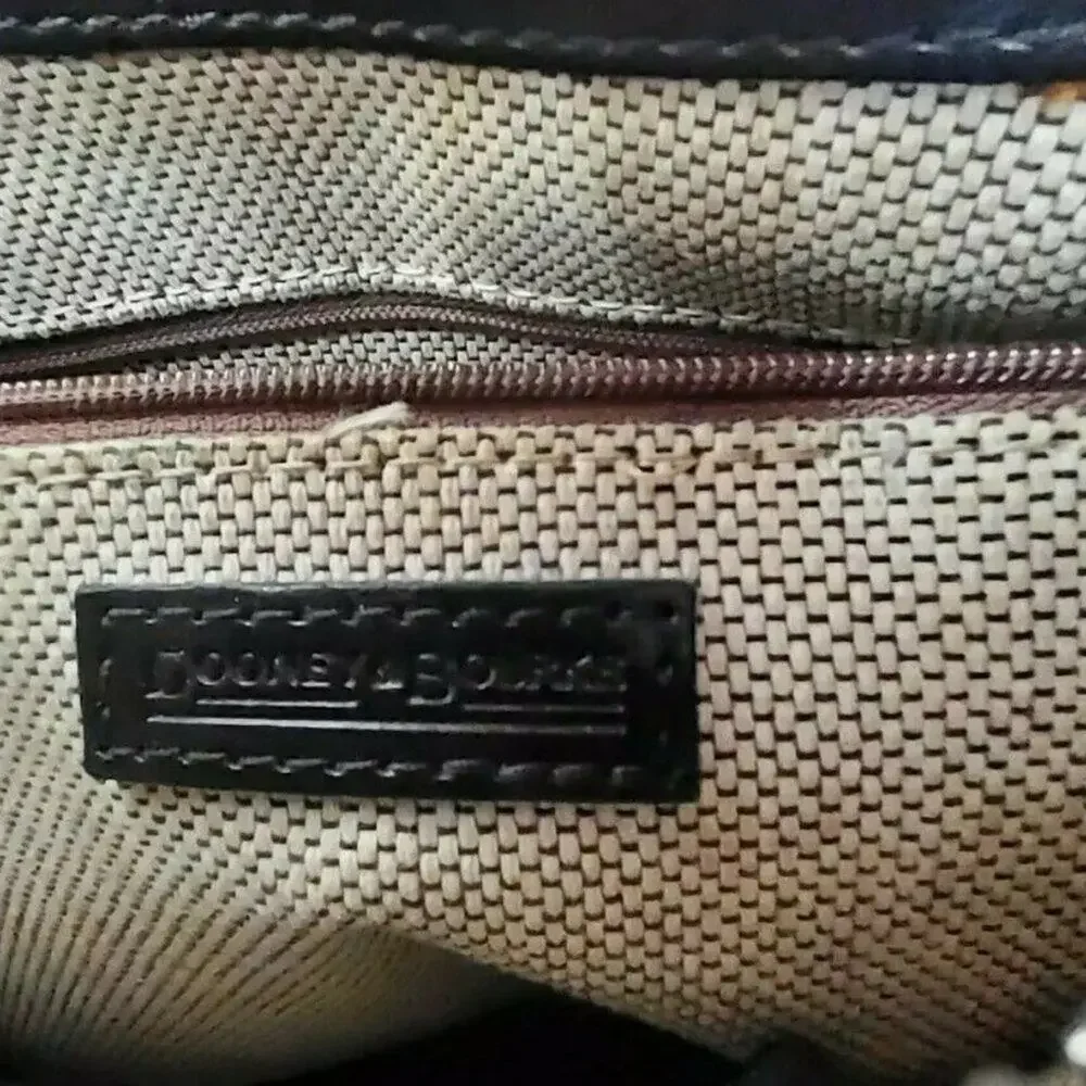 Y2K‎ Rare Dooney & Bourke Moon Round Baguette Purse Black Leather Croc Embossed
